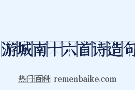 游城南十六首诗造句是什么意思的图片